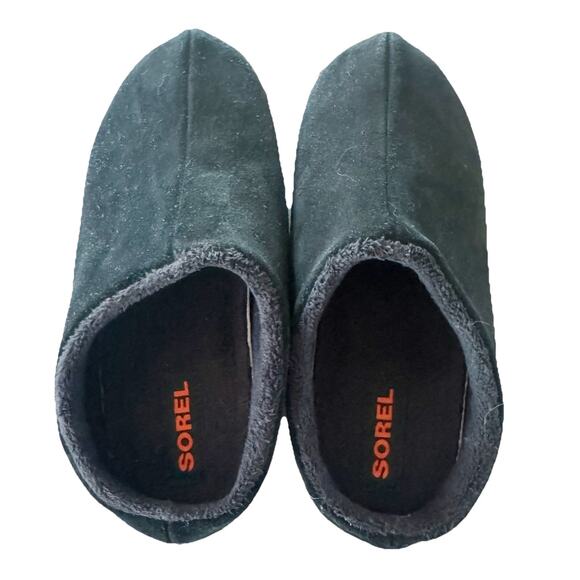 Sorel Kid's Lanner Ridge II Suede Mule Slippers Size 3 Black - Picture 2 of 7